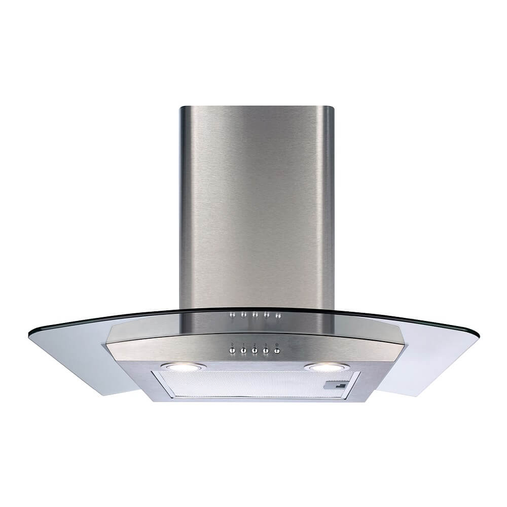 CDA ECP62SS 60cm Curved Glass Extractor, Stainless Steel, 3 Speed