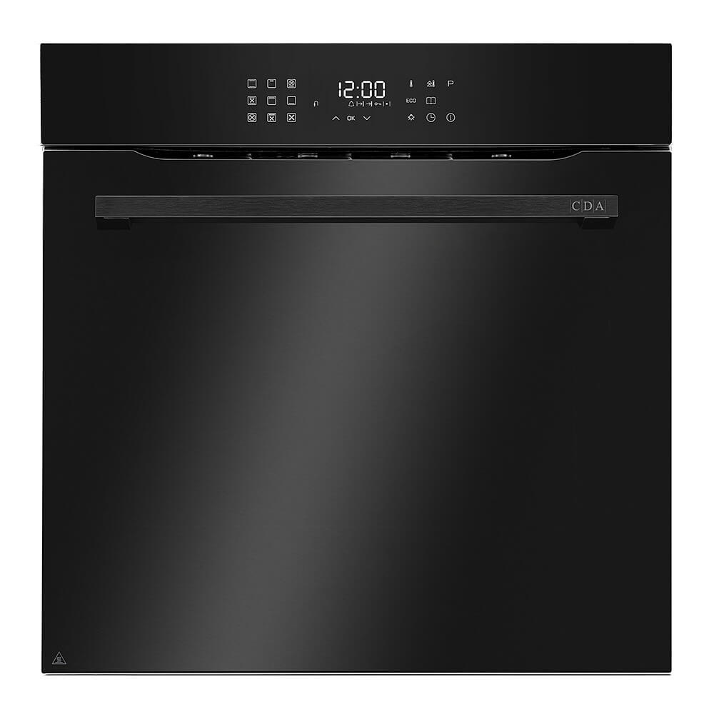 CDA SL550BL Thirteen Function Pyrolytic Oven, LED Clock & Timer, Soft Close Door, Black