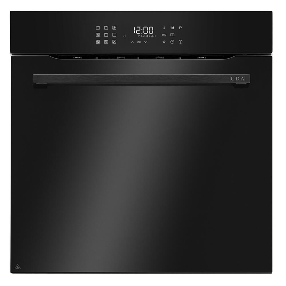 CDA SL550BL/1 Thirteen Function Pyrolytic Oven, LED Clock & Timer, Soft Close Door, Black
